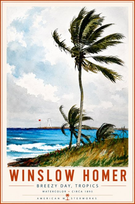 Winslow Homer Breezy Day, Tropics No6 - Póster