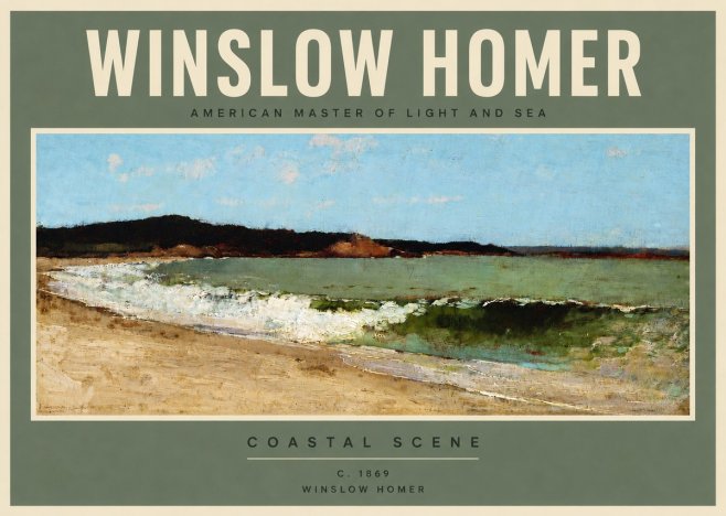 Winslow Homer Coastal Scene No5 - Póster