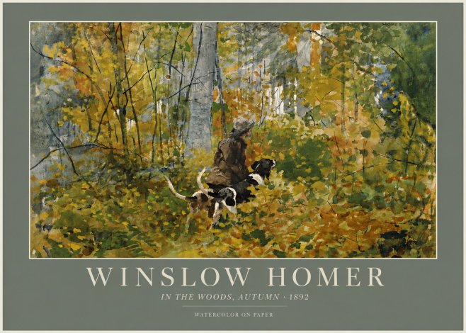Winslow Homer In the Woods, Autumn No4 - Póster