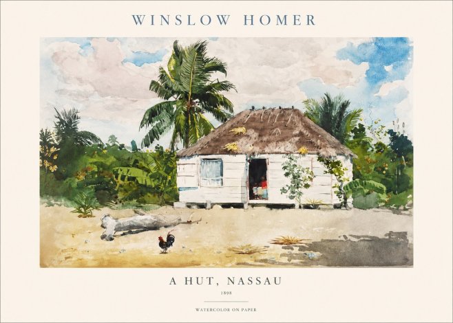 Winslow Homer A Hut, Nassau No1 - Póster