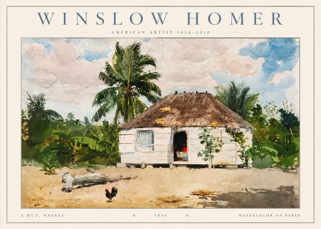 Winslow Homer A Hut, Nassau No2 - Póster