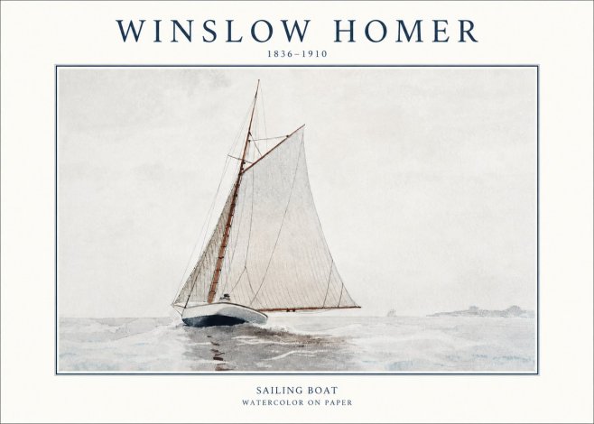 Winslow Homer Sailing Boat No1 - Póster
