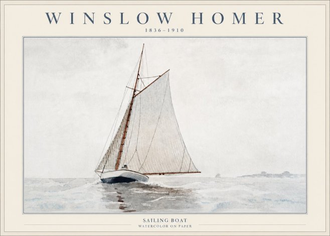 Winslow Homer Sailing Boat No2 - Póster