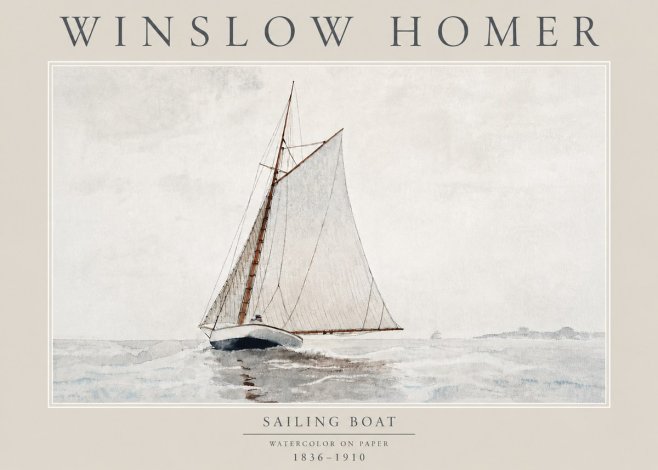 Winslow Homer Sailing Boat No4 - Póster