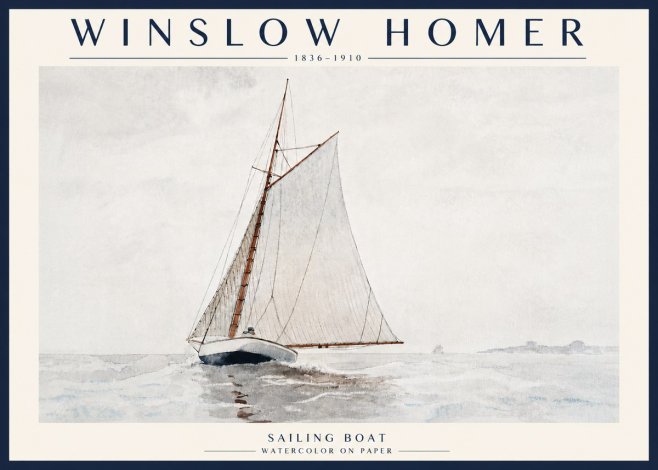 Winslow Homer Sailing Boat No6 - Póster