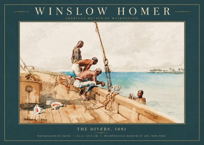 Winslow Homer The Divers (1891) No5 - Póster