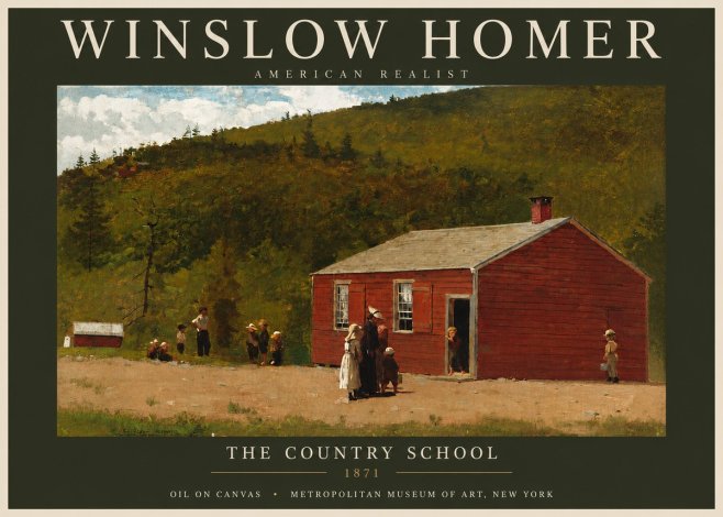 Winslow Homer The Country School No3 - Póster
