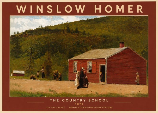 Winslow Homer The Country School No4 - Póster