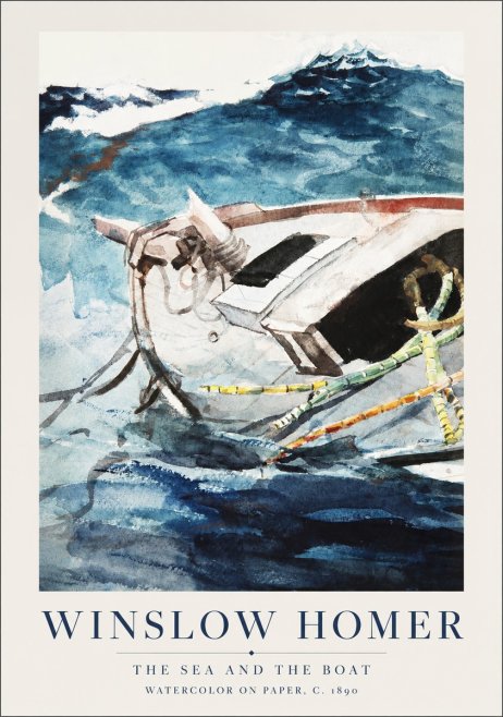 Winslow Homer The Sea and the Boat No1 - Póster
