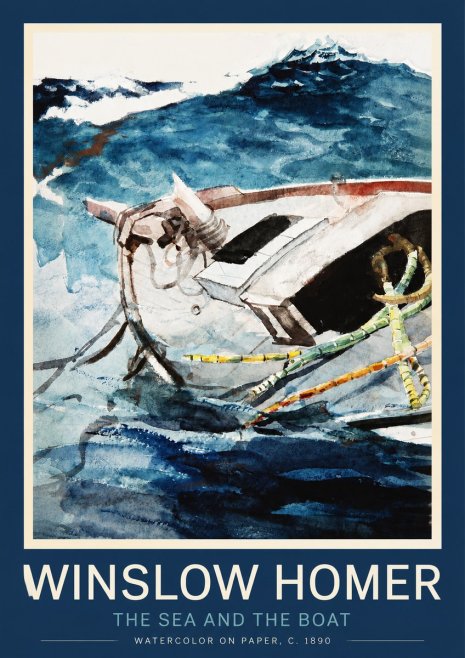 Winslow Homer The Sea and the Boat No2 - Póster