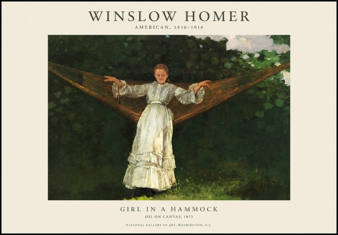 Winslow Homer Girl in a Hammock No1 - Póster