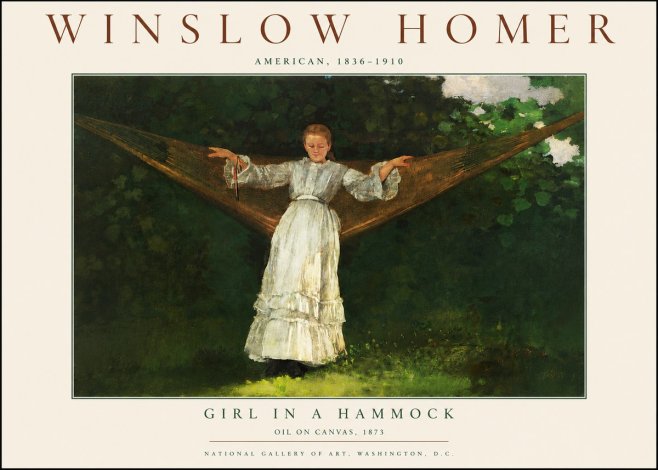 Winslow Homer Girl in a Hammock No3 - Póster