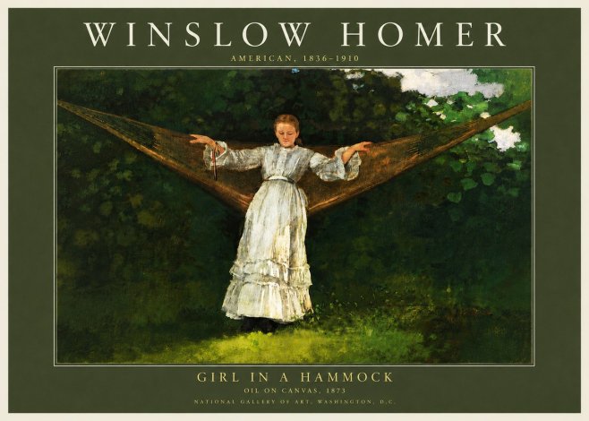 Winslow Homer Girl in a Hammock No5 - Póster