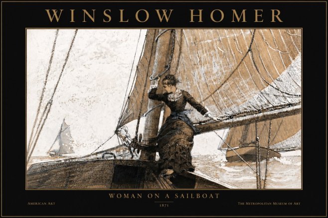 Winslow Homer Woman on a Sailboat No3 - Póster