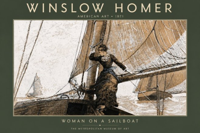 Winslow Homer Woman on a Sailboat No5 - Póster