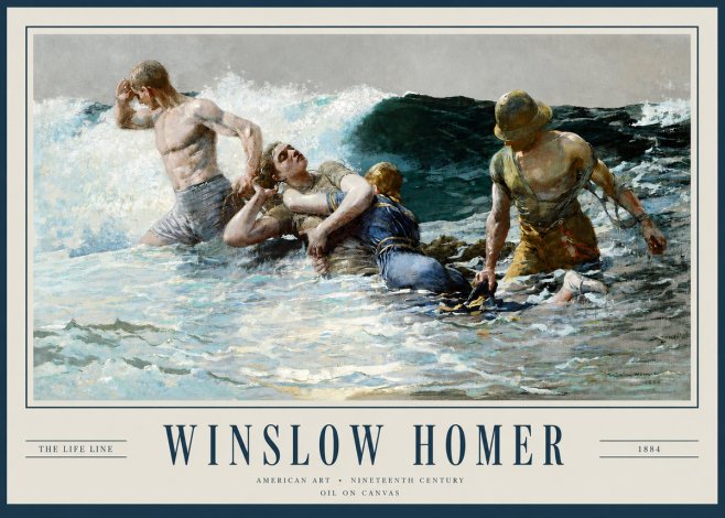Winslow Homer The Life Line No2 - Póster