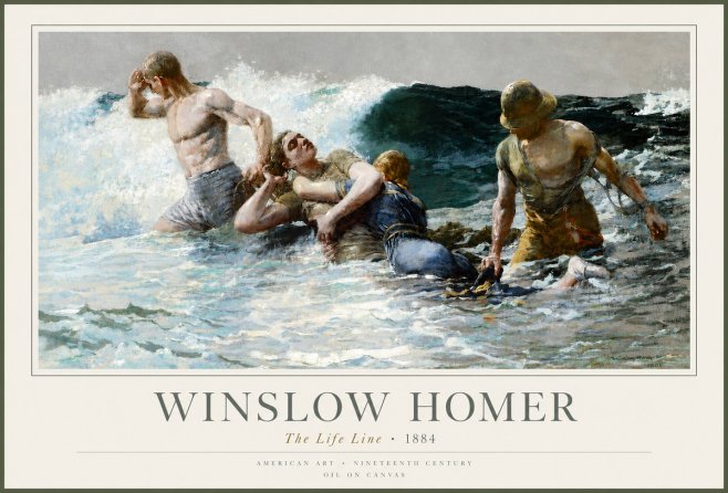 Winslow Homer The Life Line No3 - Póster