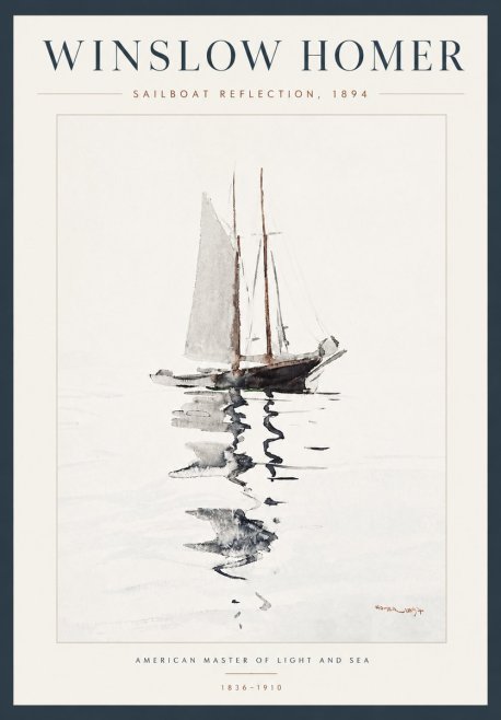 Winslow Homer Sailboat Reflection, 1894 No5 - Póster