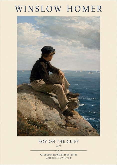 Winslow Homer Boy on the Cliff No1 - Póster