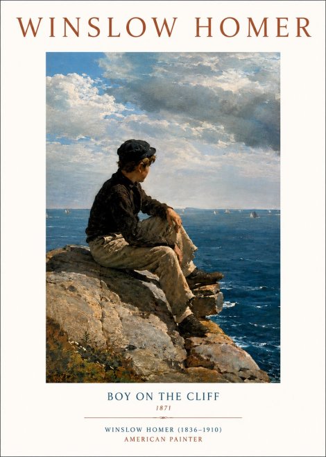 Winslow Homer Boy on the Cliff No3 - Póster