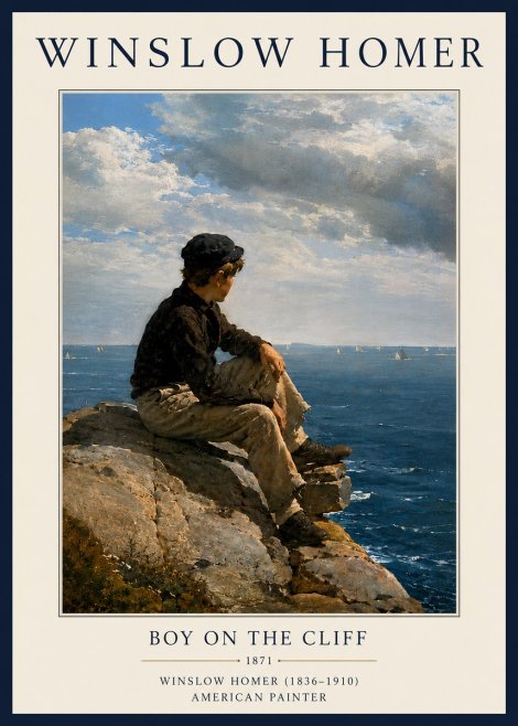 Winslow Homer Boy on the Cliff No6 - Póster