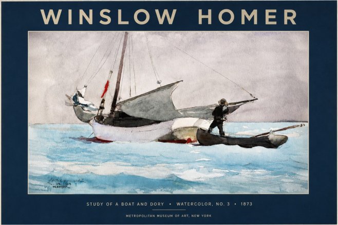 Winslow Homer Study of a Boat and Dory Watercolor, No. 3 No2 - Póster