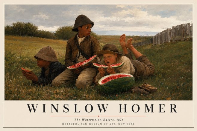 Winslow Homer The Watermelon Eaters No3 - Póster