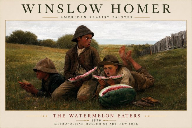Winslow Homer The Watermelon Eaters No4 - Póster