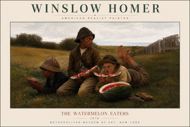 Winslow Homer The Watermelon Eaters No6 - Póster