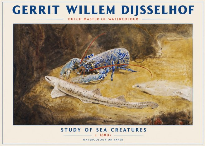 Gerrit Willem Dijsselhof Study of Sea Creatures No5 - Póster