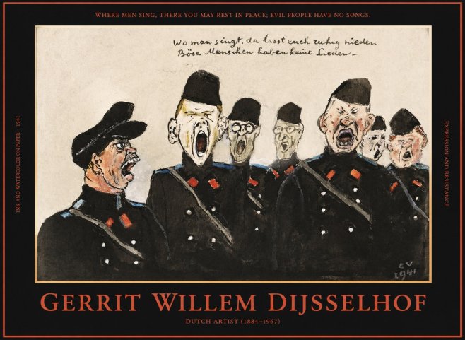 Gerrit Willem Dijsselhof Where Men Sing, There You May Rest in Peace; Evil People Have No Songs. No1 - Póster