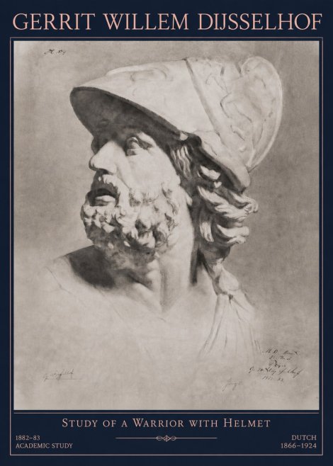 Gerrit Willem Dijsselhof Study of a Warrior with Helmet No3 - Póster