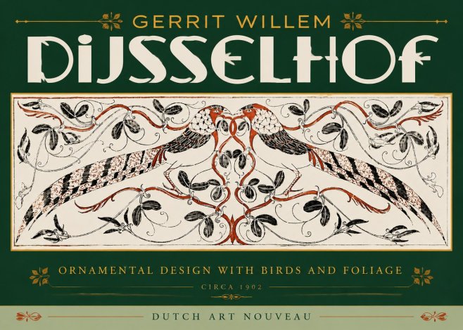 Gerrit Willem Dijsselhof Ornamental Design with Birds and Foliage No6 - Póster