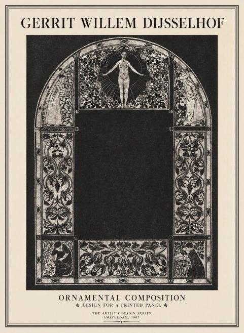 Gerrit Willem Dijsselhof Ornamental Composition - Design for a Printed Panel No1 - Póster