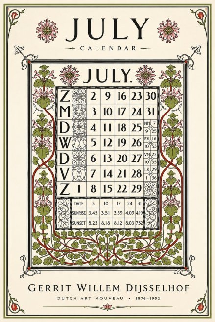 Gerrit Willem Dijsselhof July. No6 - Póster
