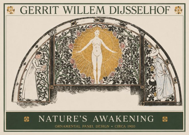 Gerrit Willem Dijsselhof Nature's Awakening No1 - Póster