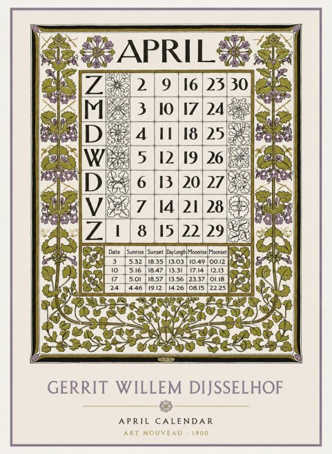 Gerrit Willem Dijsselhof April No2 - Póster