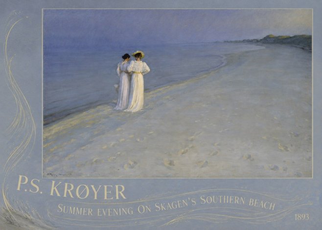 P.S. Krøyer Summer Evening on Skagen's Southern Beach No3 - Póster