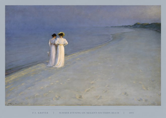 P.S. Krøyer Summer Evening on Skagen's Southern Beach No5 - Póster