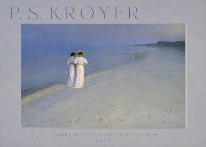 P.S. Krøyer Summer Evening on Skagen's Southern Beach No6 - Póster