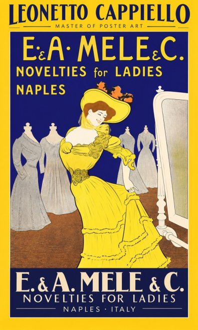 Leonetto Cappiello E.&a. Mele & C. Novelties for Ladies Naples No2 - Póster