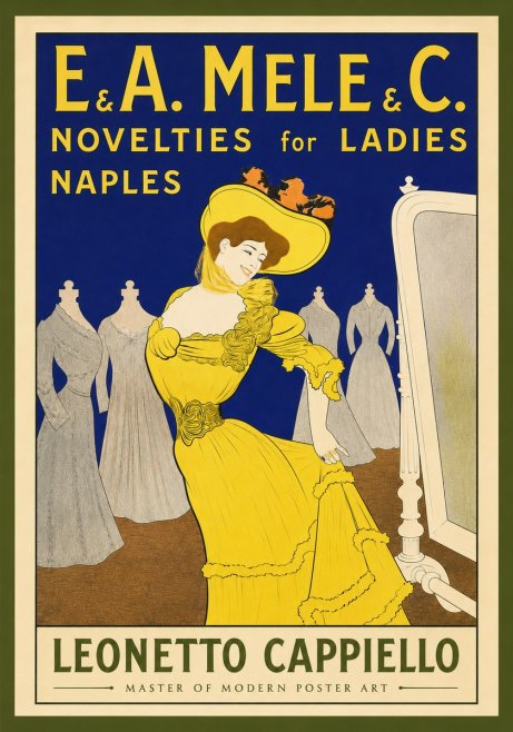 Leonetto Cappiello E.&a. Mele & C. Novelties for Ladies Naples No4 - Póster