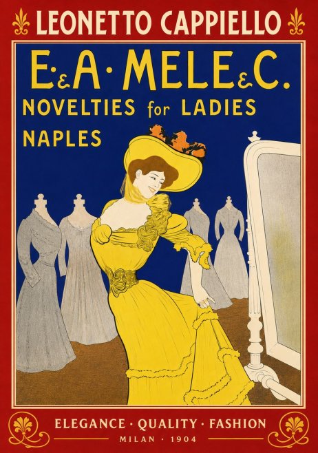 Leonetto Cappiello E.&a. Mele & C. Novelties for Ladies Naples No5 - Póster