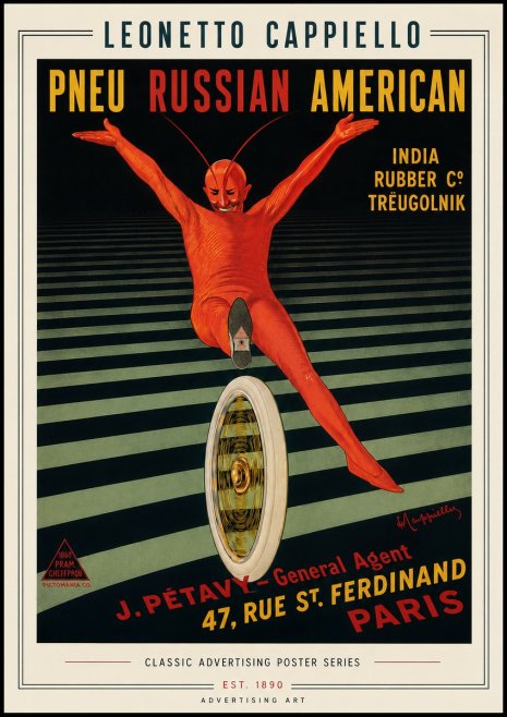 Leonetto Cappiello Pneu Russian American No6 - Póster