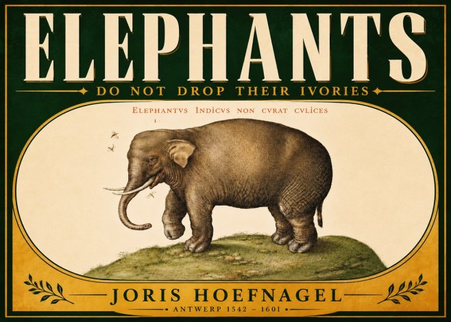 Joris Hoefnagel Elephant Does Not Drop Its Ivories No6 - Póster