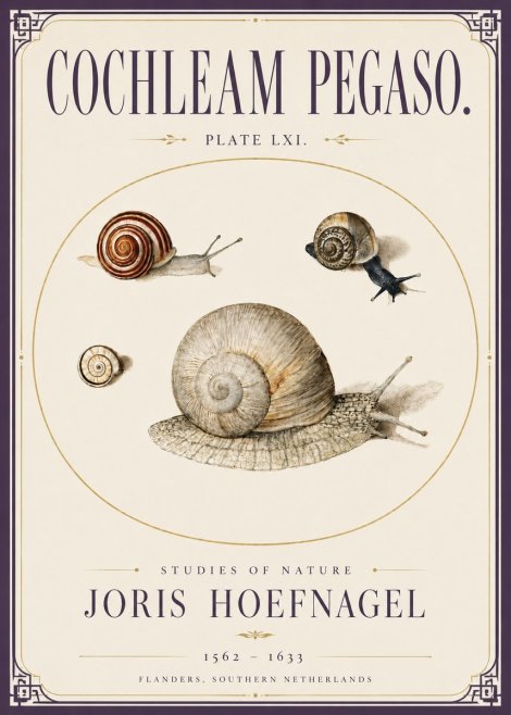 Joris Hoefnagel The Four Snails No5 - Póster