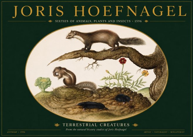 Joris Hoefnagel Terrestrial Creatures No2 - Póster