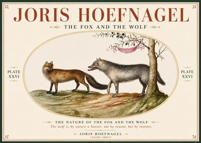 Joris Hoefnagel The Fox and the Wolf No6 - Póster