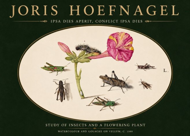 Joris Hoefnagel Study of Insects and a Flowering Plant No3 - Póster