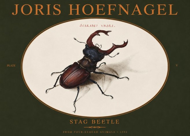 Joris Hoefnagel Stag Beetle No2 - Póster